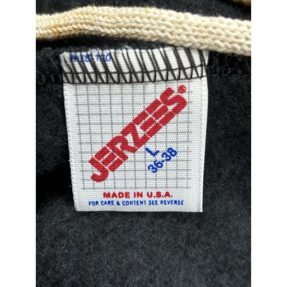 VTG Jerzees Sweatpants New York Puffy Paint Black Fleece Lined Elastic Waist USA - Picture 8 of 12